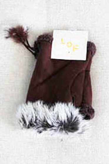 355 Brown -  Fingerless Fur Glove
