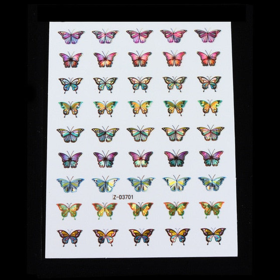 Holographic Butterfly Designs Sticker Nail Decal  DIY Slider for Manicure Nail Art Watermark Manicure Decor