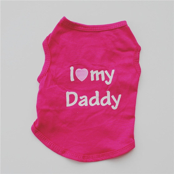 Cute I LOVE MY DADDY/MOMMY  Dog Tshirt