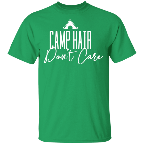 Women's Funny Camping T-shirt 'Camp Hair Don't Care'