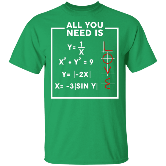 Valentine's Day Shirts All You Need Is Love Math T-shirts