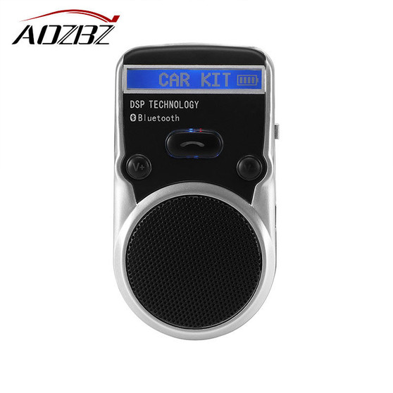 Aozbz Universal Solar Car Bluetooth Speakerphone LCD display Hands-free Sunvisor Speaker usb Car Charger Speaker for iPhone