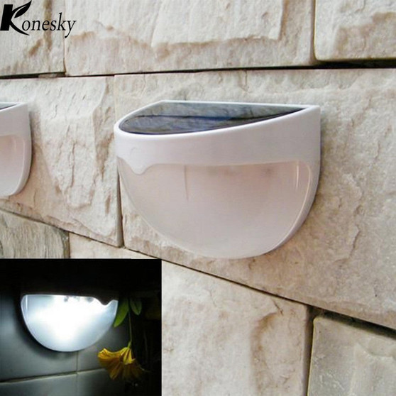 Konesky 6 LED Solar Lamp LED Solar Power Panel solar light Waterproof Outdoor Fence Garden Pathway Wall Lamp Lighting