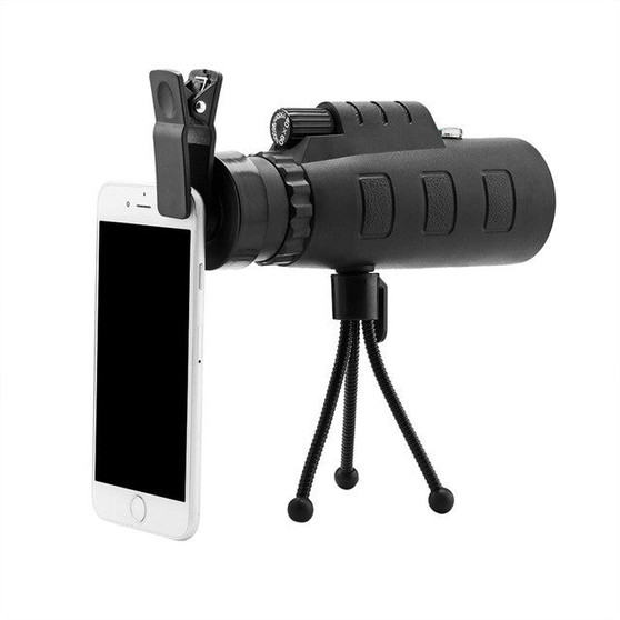 40x60 HD Optical Monocular Telescope Phone Lens with Phone Clip and Tripod With Green Film Multicoated Glass Lens For Smartphone