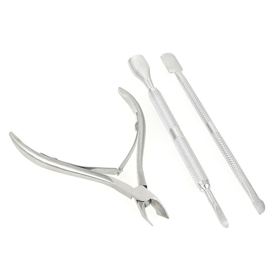 3pcs/lot Stainless Steel Nail Manicure Set Cuticle Scissors Pusher Remover Cutter Nipper Clipper Nail Polish Manicure Tools