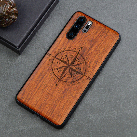 Carved Skull Elephant Wood Phone Case For Huawei P30 Pro P30 Lite Huawei  P20 P20 Pro P20 Lite Silicon Wooden Case Cover