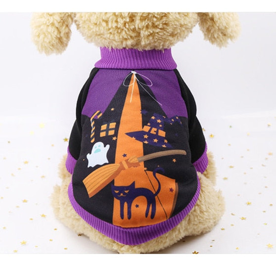 Dog clothes Halloween uniforms funny clothes Pet cat clothes autumn and winter clothes turned into two feet pants warm sweater