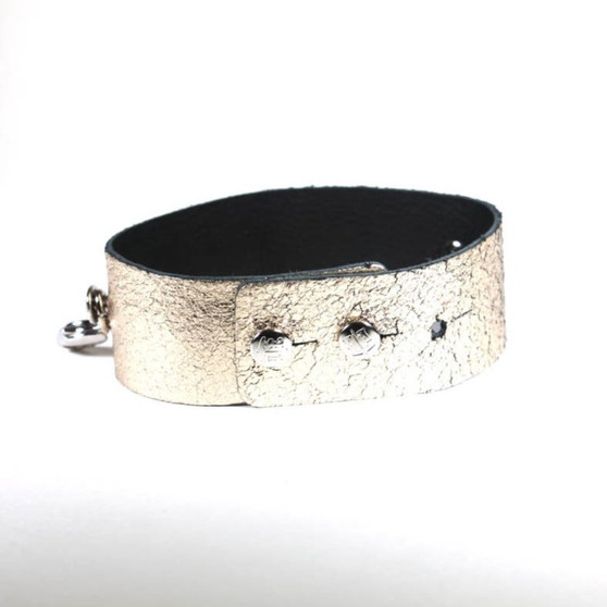 Thin Leather Cuff Gold/Silver