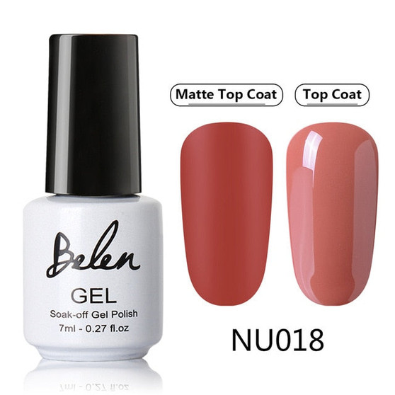 Belen 7ml Color Gel Polish Matte Nail Gel One-shot Color Nail Art Gel Soak Off UV Gel Varnish Design Nail Beauty Varnish