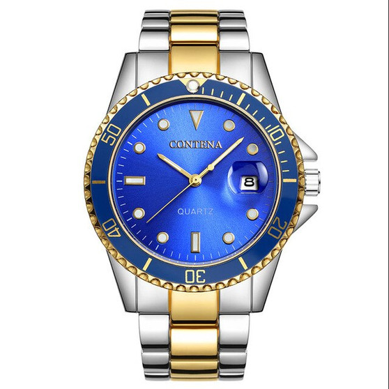 CONTENA Series Black Gold Luxury Watch Women or men Stainless Steels Straps Clock male Watch reloj hombre erkek kol saati