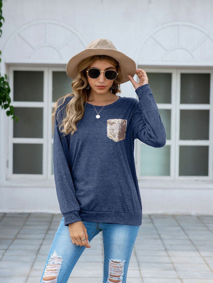 Women's Sequin Crewneck T-shirt