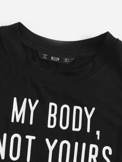 Slogan Graphic Crop Top