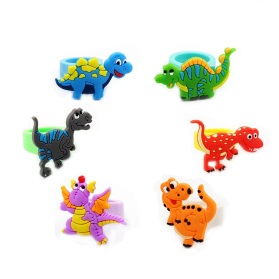 Kids Jurassic Dinosaur Cartoon Rings