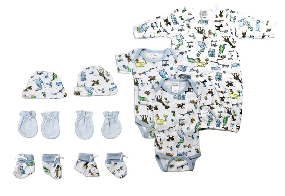 Bambini Newborn Baby Boys 9 Pc Layette Baby Shower Gift Set