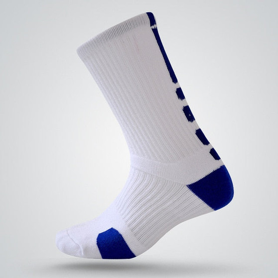 Men Women dh Sports Socks Towel Bottom Warm Basketball Socks Anti Slip Cycling Climbing Soccer Runing Socks White Mid Calf Sox