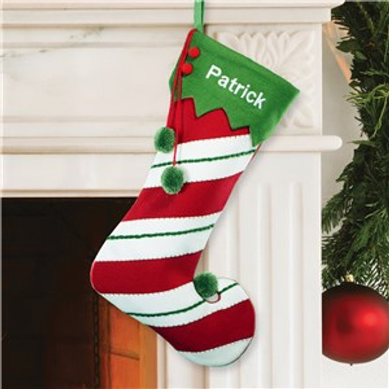 Red and White striped Stocking