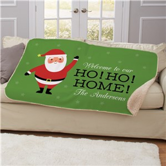 Personalized Ho Ho Home Sherpa Blanket