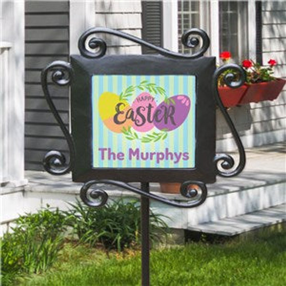 Personalized Easter Eggs Garden Stake
