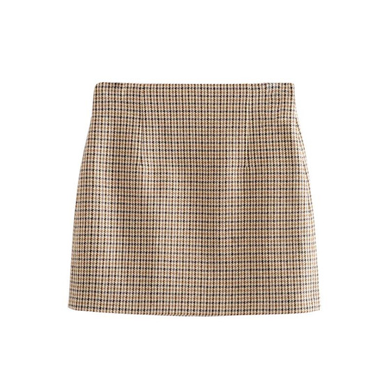 Plaid Mini Sweet High Waist A-line Skirt Vintage