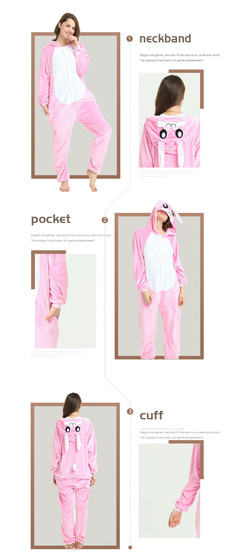 Pink Blue Bunny Rabbit Adult Onesie Pajama Costume