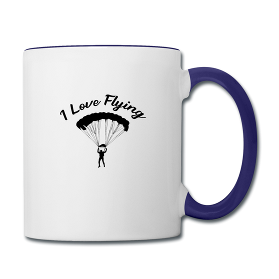 Contrast Coffee Mug, I Love Flying