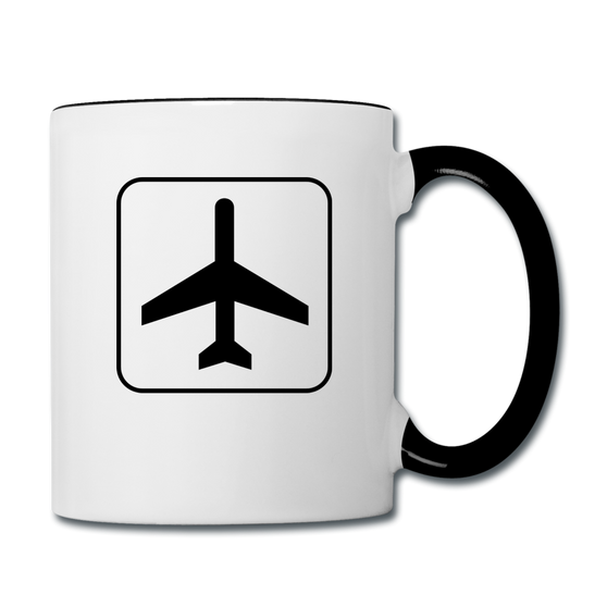 Contrast Coffee Mug, Airplane Traffic Sign