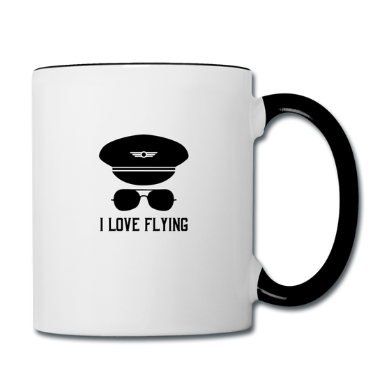 Contrast Coffee Mug, I love Flying for Pilots