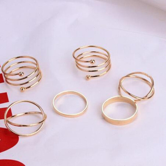 6 pcs/set Punk Knuckle Rings