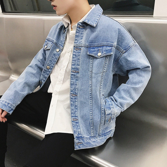 Anime Men's Embroidery Denim Jacket