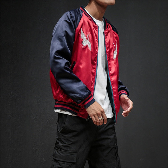 Reverisble Embroidery Bomber Jacket