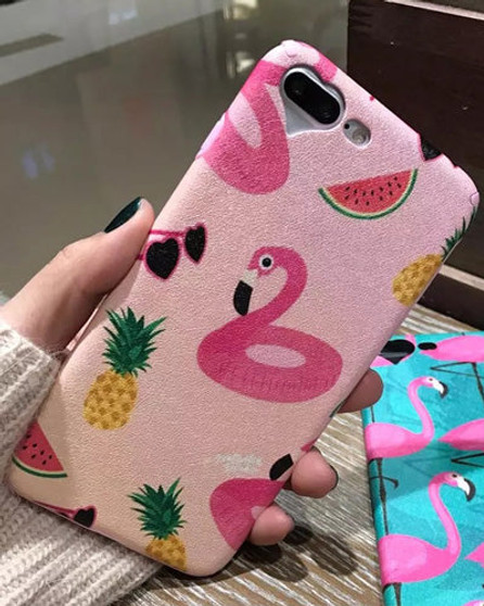 Flamingo Hearts iPhone Case