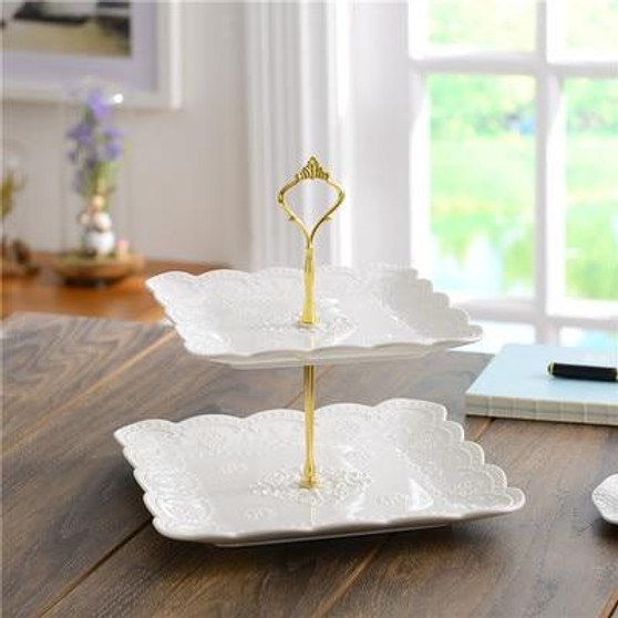 Elegant Ceramic 2 or 3 Tier Cake Stand Serving Trays