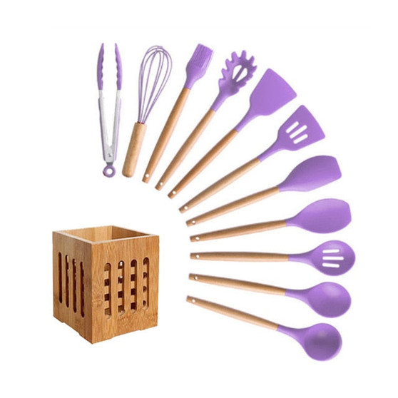 Silicone Cooking Utensils Set Non-Stick Spatula Cooking Tools Set