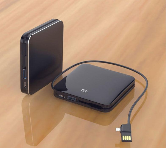 Smaller Than Tiny 8000mAh Wireless & Wired Power Bank with Cross-device Cable