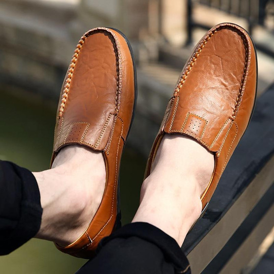 Genuine Leather Casual Loafers Breathable Shoes