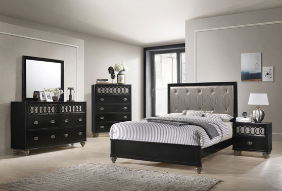 Acme 27067EK Ulrik Black Wood Finish 4 Piece Eastern King Bedroom Set
