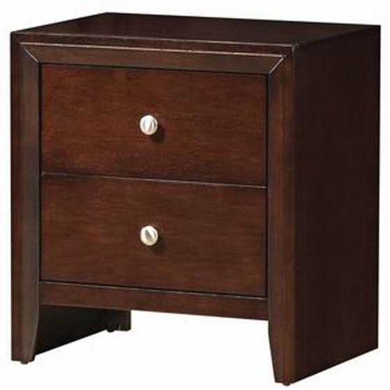 Brown 2 Drawers Sofa Side End Storage Nightstand