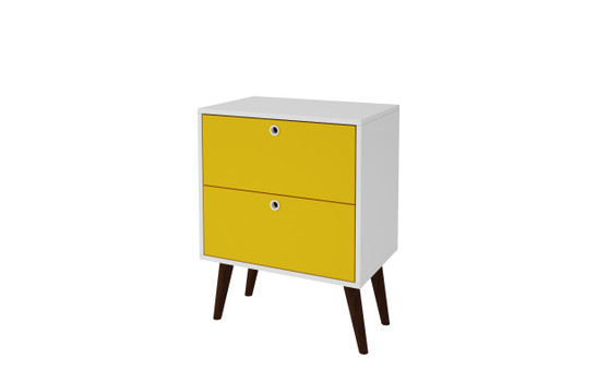 2- Drawer Nightstand in Yellow and White