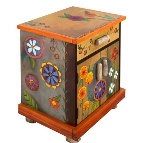 Sticks Nightstand Cabinet-Contemporary Floral