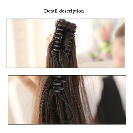 Long Claw Clip Drawstring Ponytail Hair Extensions   Synthetic Hairpieces