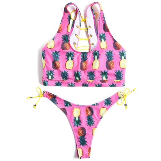 “ Sass” Lace up style hi cut 2 piece bikini set