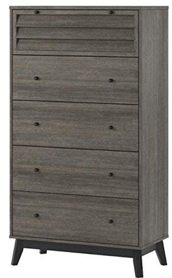 Ameriwood Home 5994196COM Vaughn 5 Drawer Dresser, Gray Oak