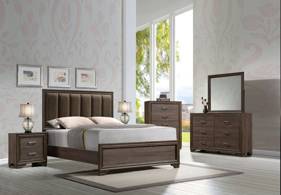 Acme Cyrille Walnut Finish California King Panel Bedroom Set