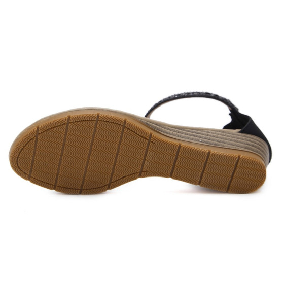 Bohemia Ethnic Sandals Thong Wedge Shoes