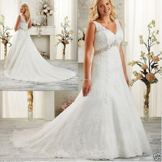 New Fashion Vestidos De Novia Plus Size Wedding Dress 2019 Applique Lace Wedding Gowns Custom Made Bridal Dresses