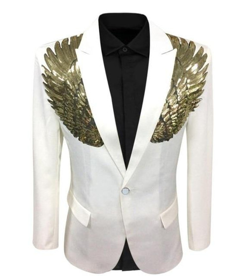 The "Angelic" Blazer Suit Jacket - Pearl White