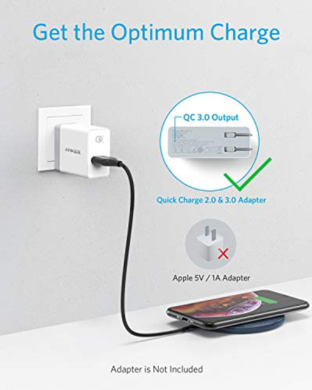 Wireless Charger, PowerWave Pad Qi-Certified 10W Max for iPhone SE 2020, 11, 11 Pro, 11 Pro Max, AirPods, Galaxy S20 S10, Note 10 9 (No AC Adapter, Not Compatible with MagSafe Magnetic Charging)