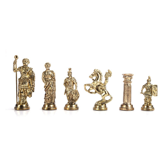 (Only Chess Pieces) Historical Handmade Rome Figures Metal Chess Pieces Big Size King 11cm (Board is Not Included)