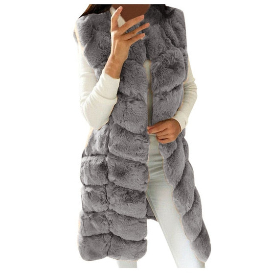 Fashion Winter coat women Faux Fur Gilet Vest Sleeveless Waistcoat Body Warmer Jacket Coat Outwear chaquetas mujer 2019