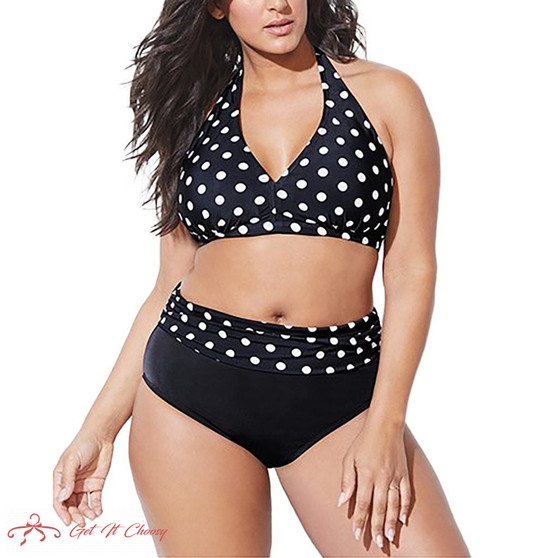 Sexy Bandage Bikinis Women High Waist Bikini Plus Size Women Polka Dot Print Beach Swimwear Swimwear Biquini